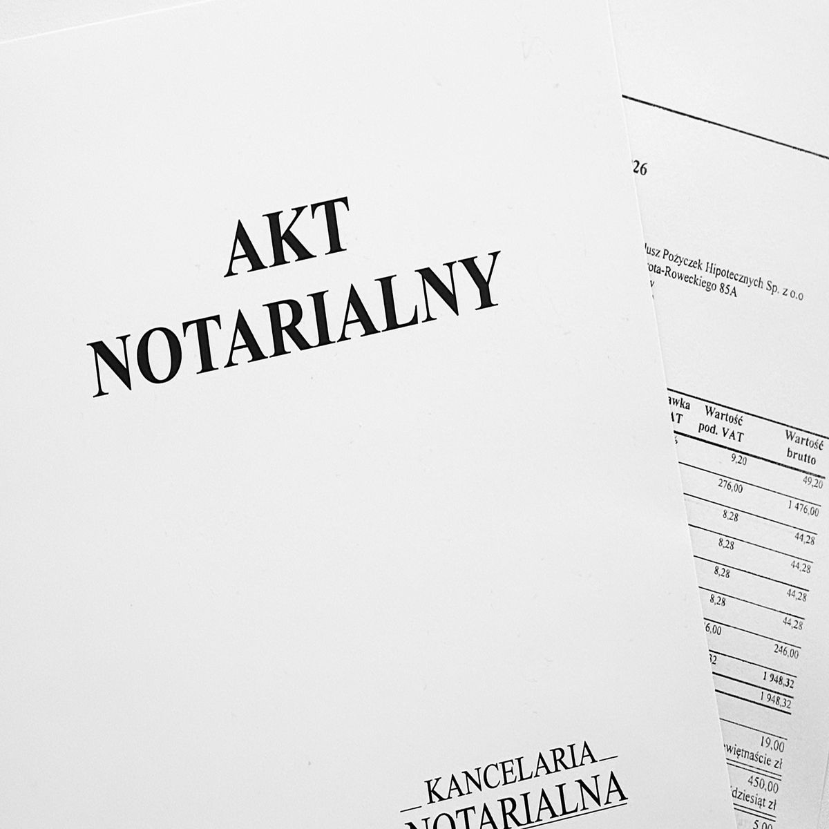 Akt notarialny i zestawienie opłat notarialnych przy pożyczce pod zastaw mieszkania